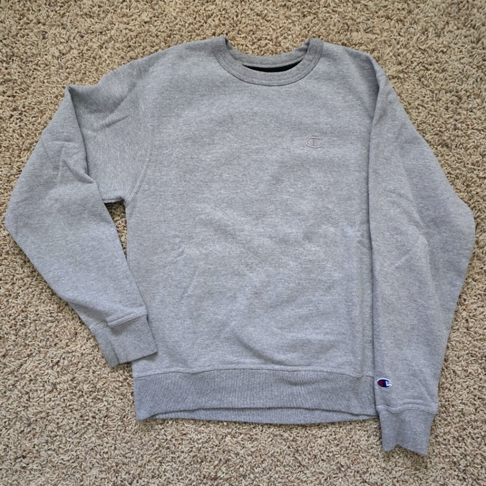 Champion Grey Crew Neck Sweater - Small
